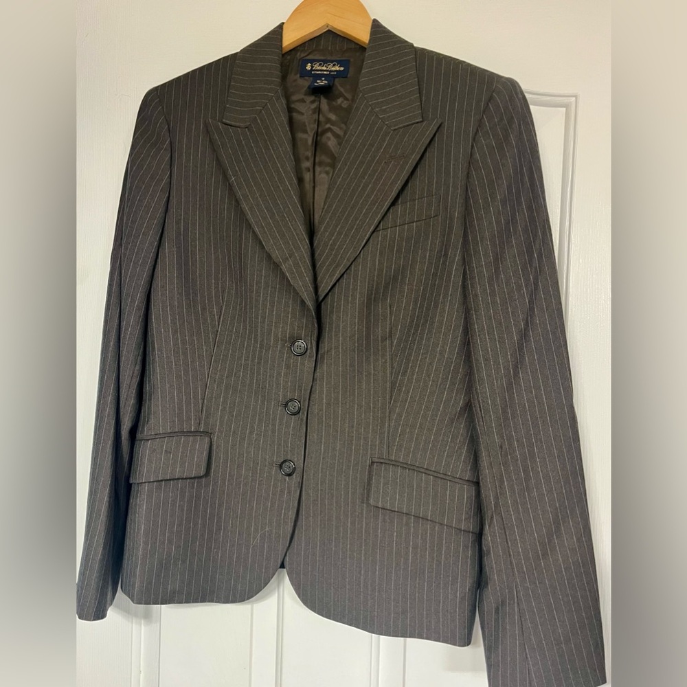 Brooks Brothers Wool Gray Pinstripe Women’s Suit with Pants AND Skirt